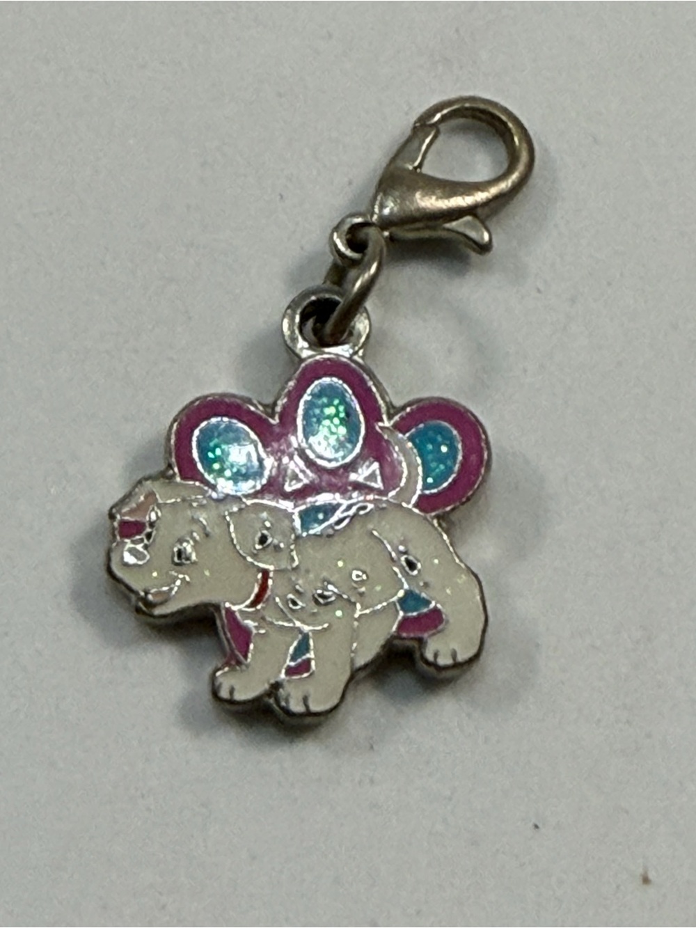 💙3/$20💙 Disney White Puppy Paw Charm Bracelet Dangle with Pink and Teal Accents